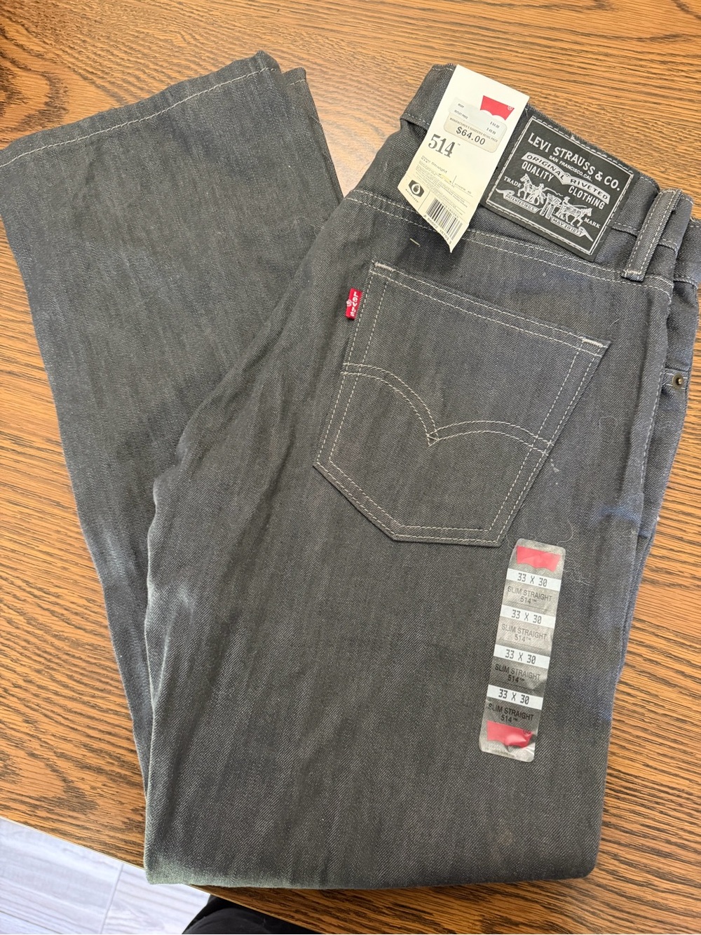 Levi's Men's Charcoal Straight Jeans - Picture 4 of 6